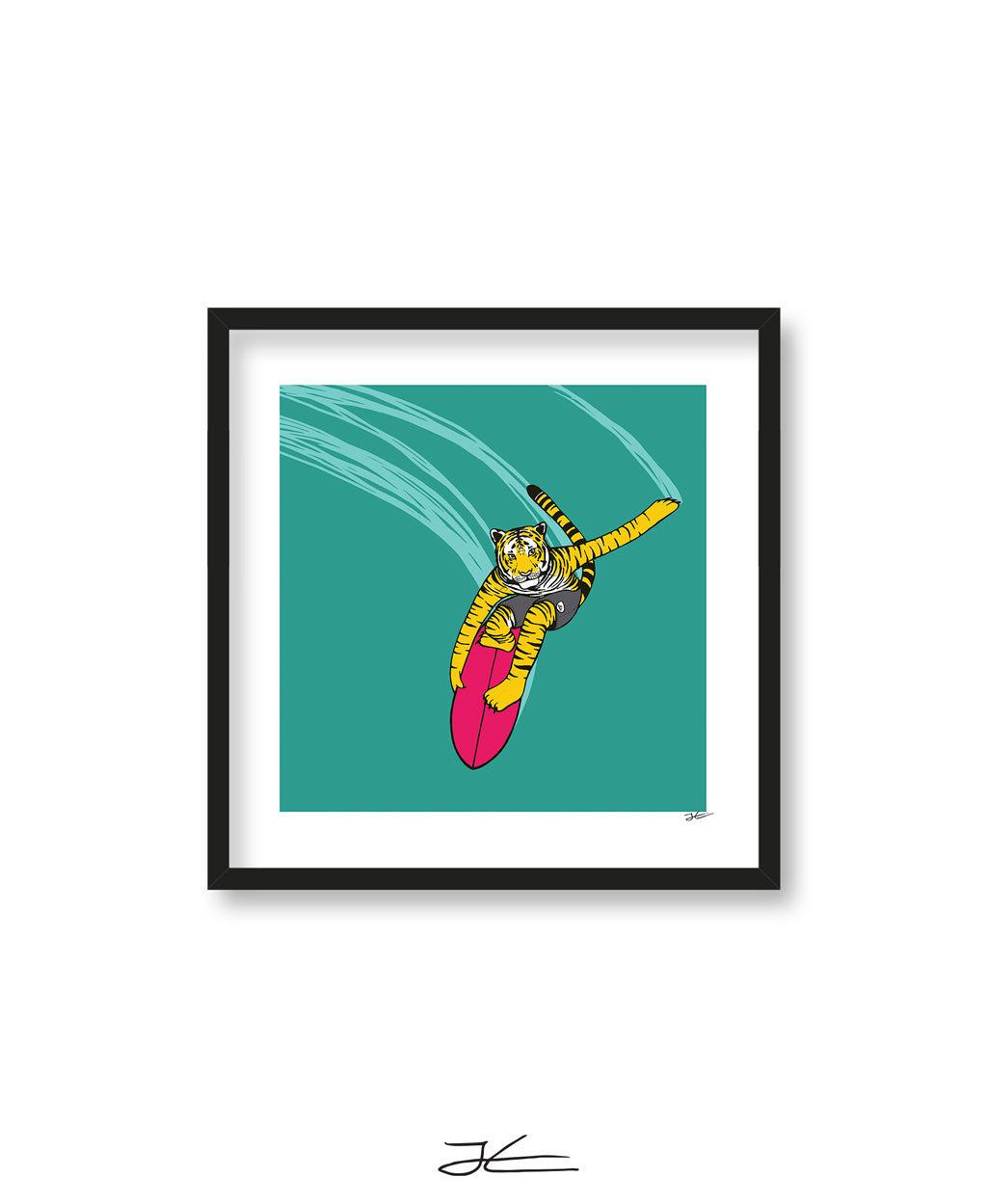 Surfing Tiger - Print/ Framed Print