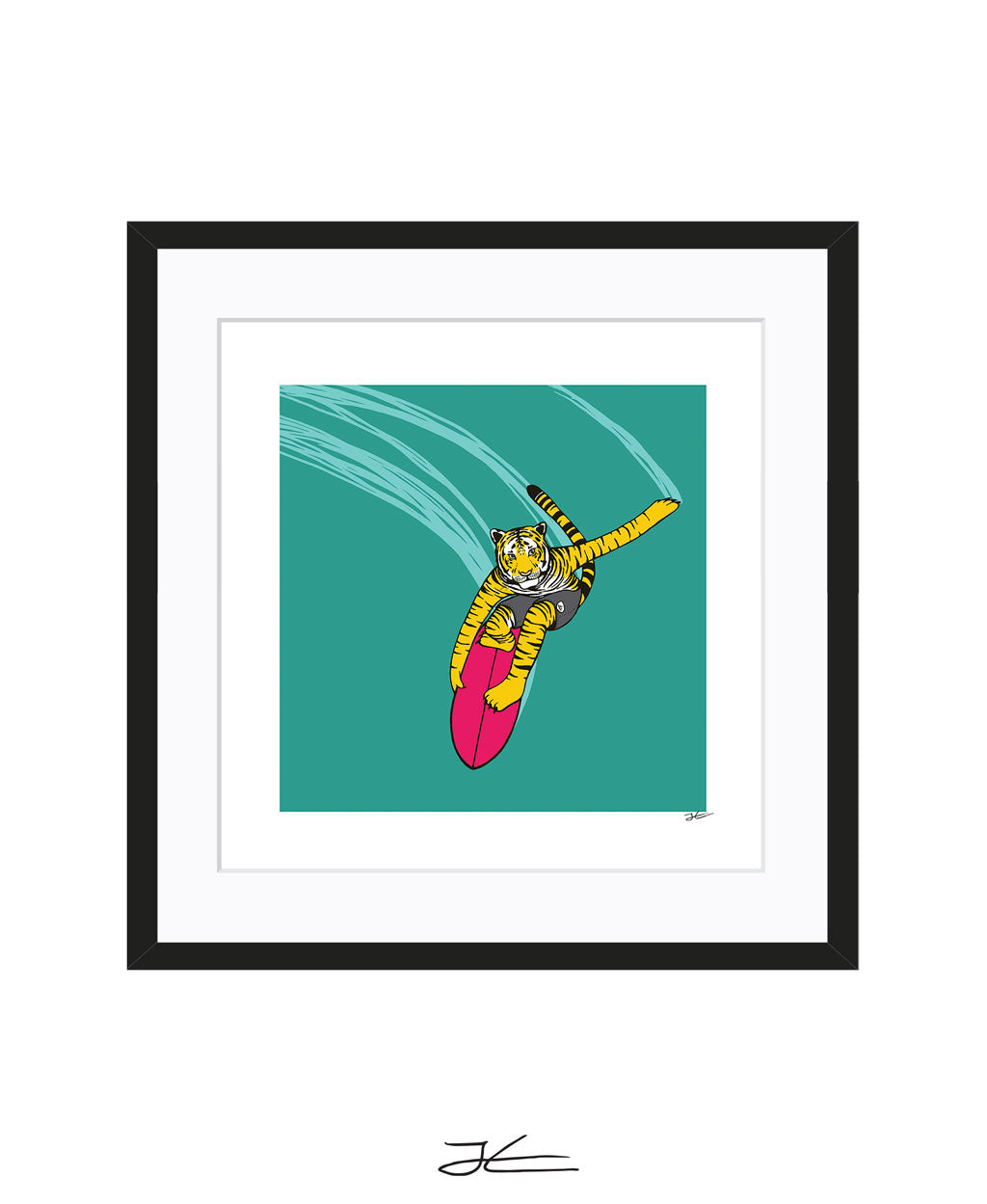Surfing Tiger - Print/ Framed Print