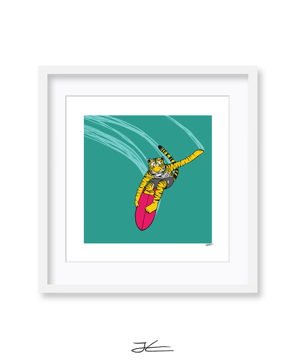 Surfing Tiger - Print/ Framed Print