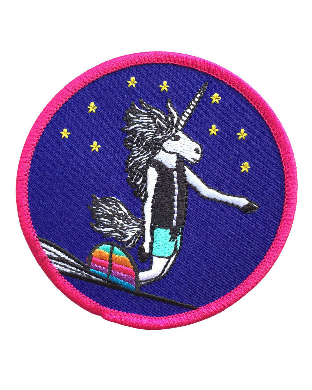 Surfing Unicorn Embroidered Patch