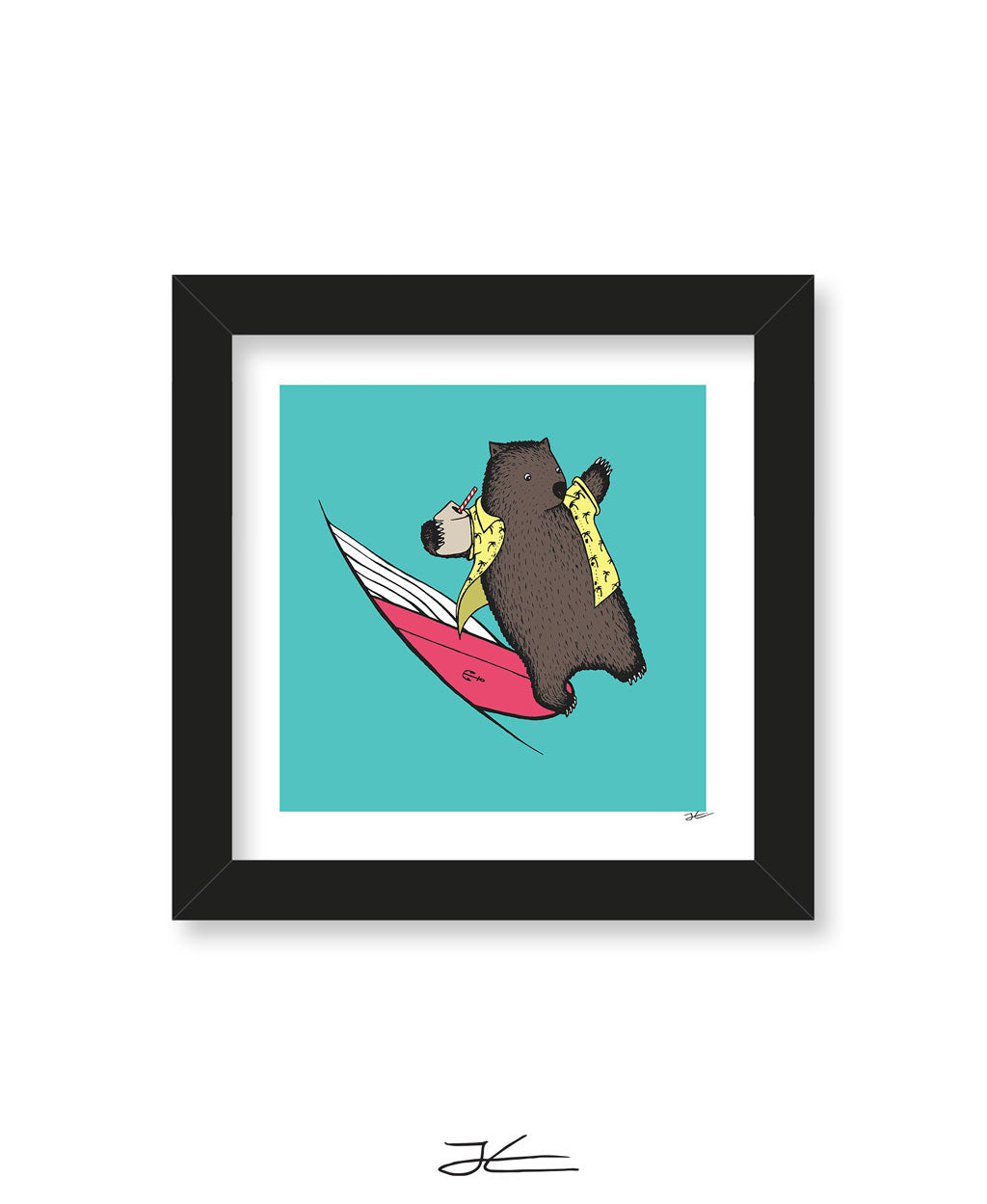 Surfing Wombat - Print/ Framed Print