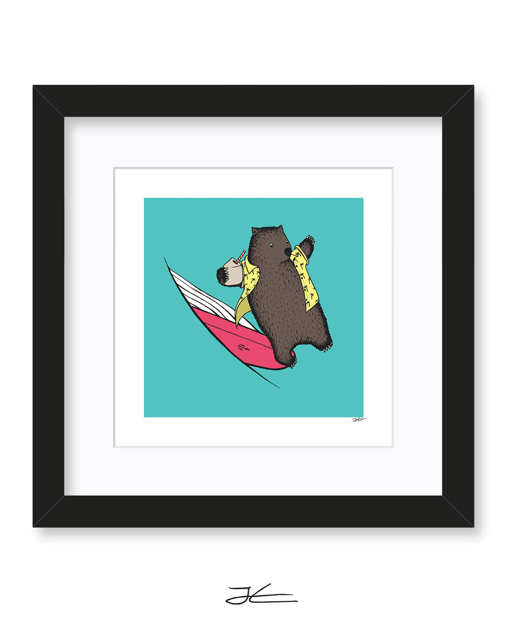 Surfing Wombat - Print/ Framed Print