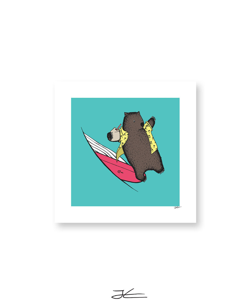 Surfing Wombat - Print/ Framed Print
