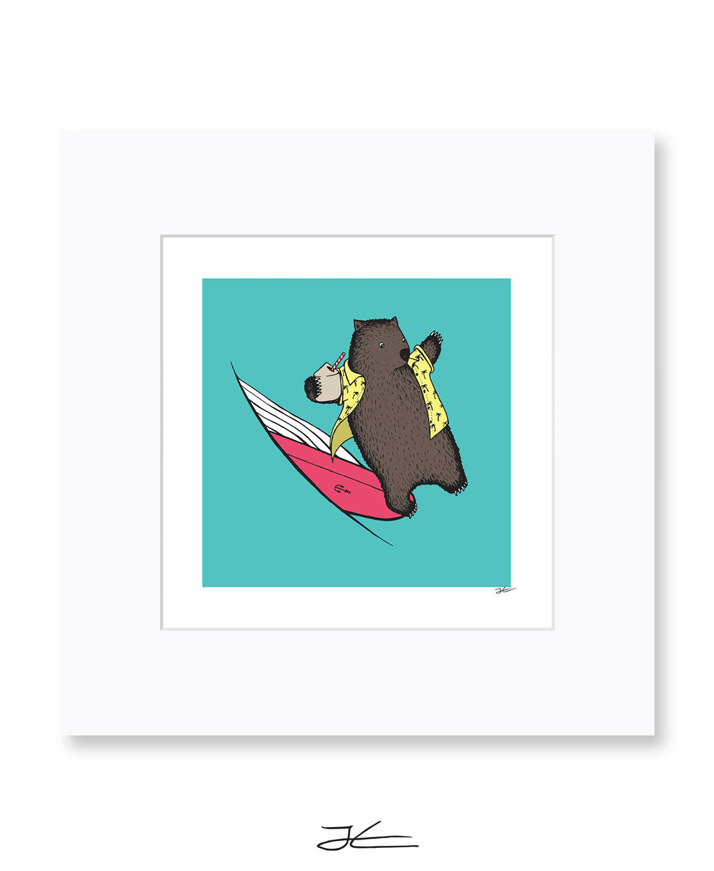 Surfing Wombat - Print/ Framed Print