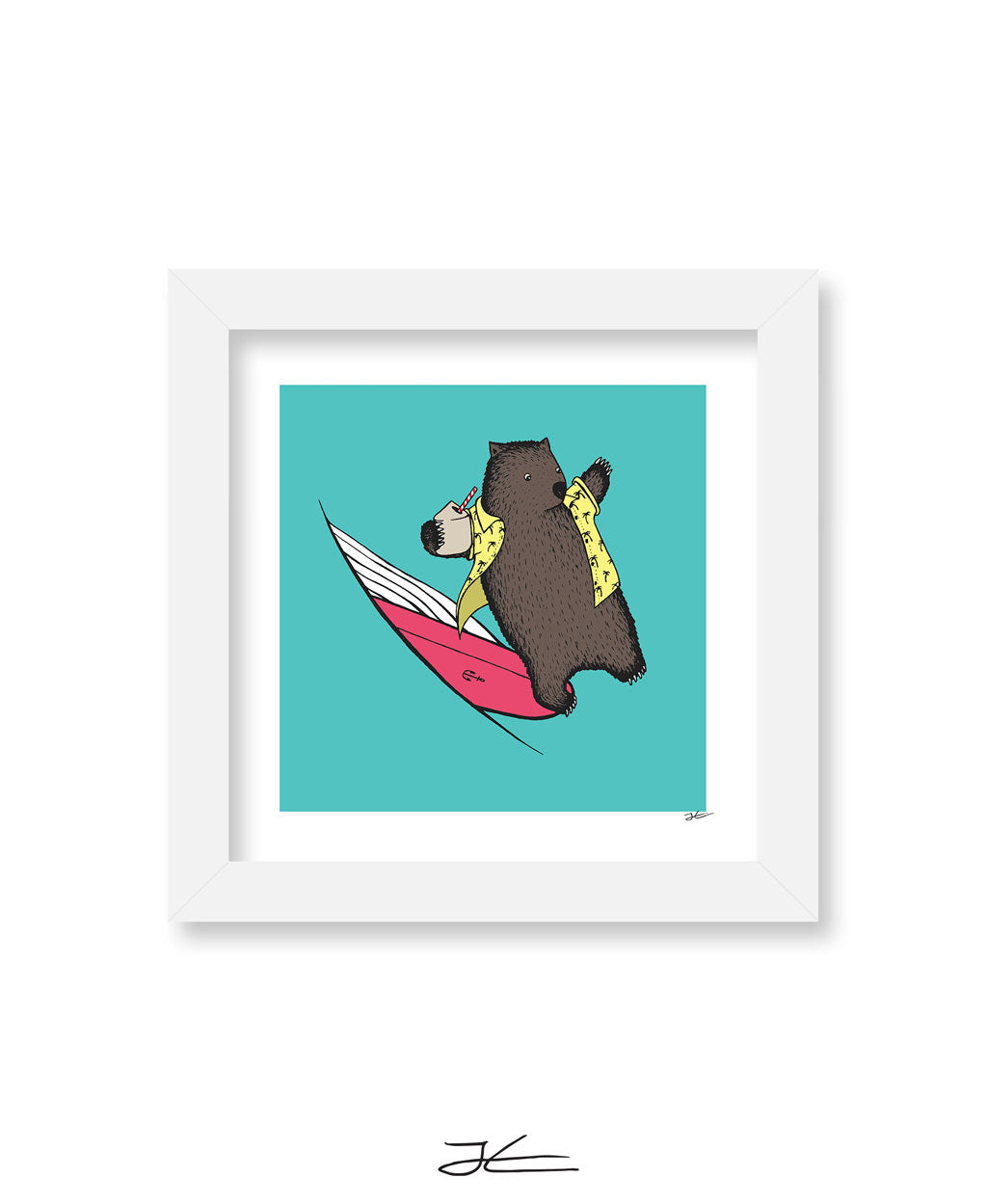 Surfing Wombat - Print/ Framed Print