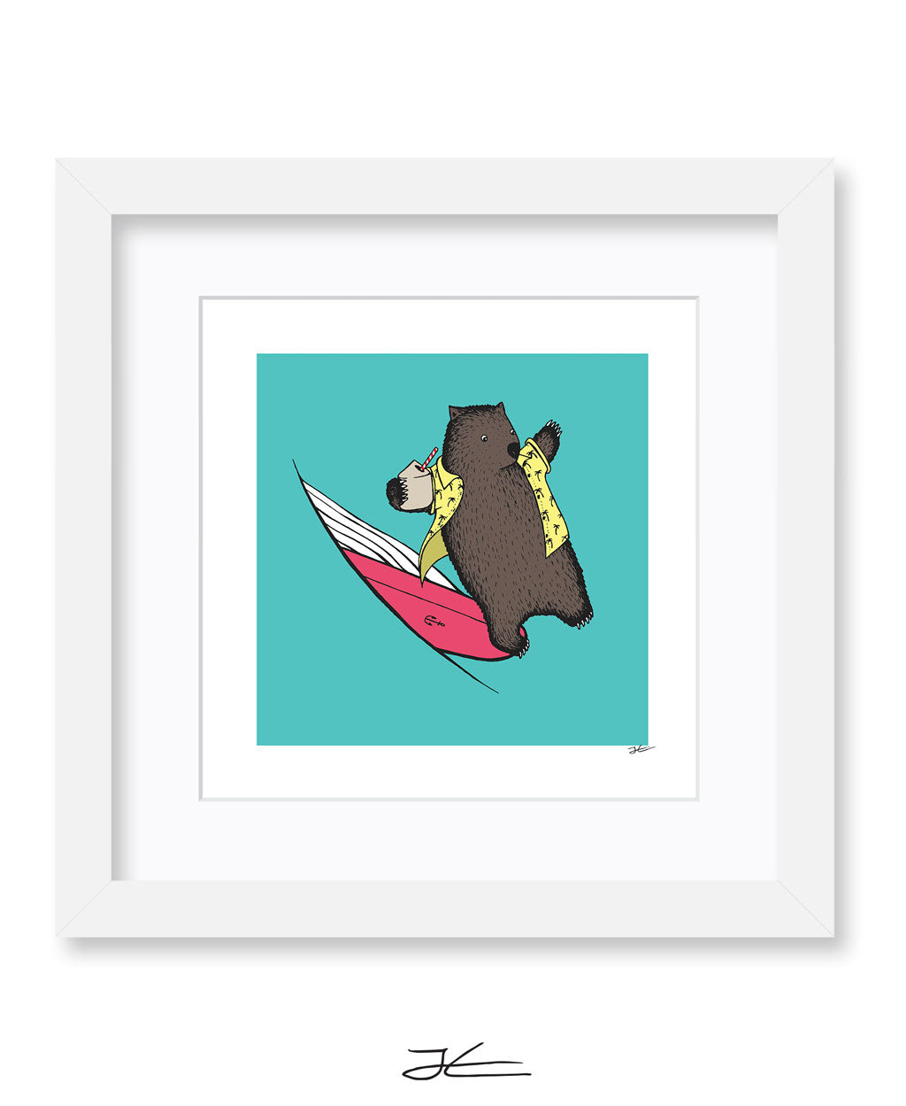 Surfing Wombat - Print/ Framed Print