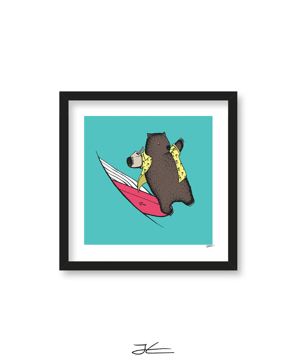 Surfing Wombat - Print/ Framed Print