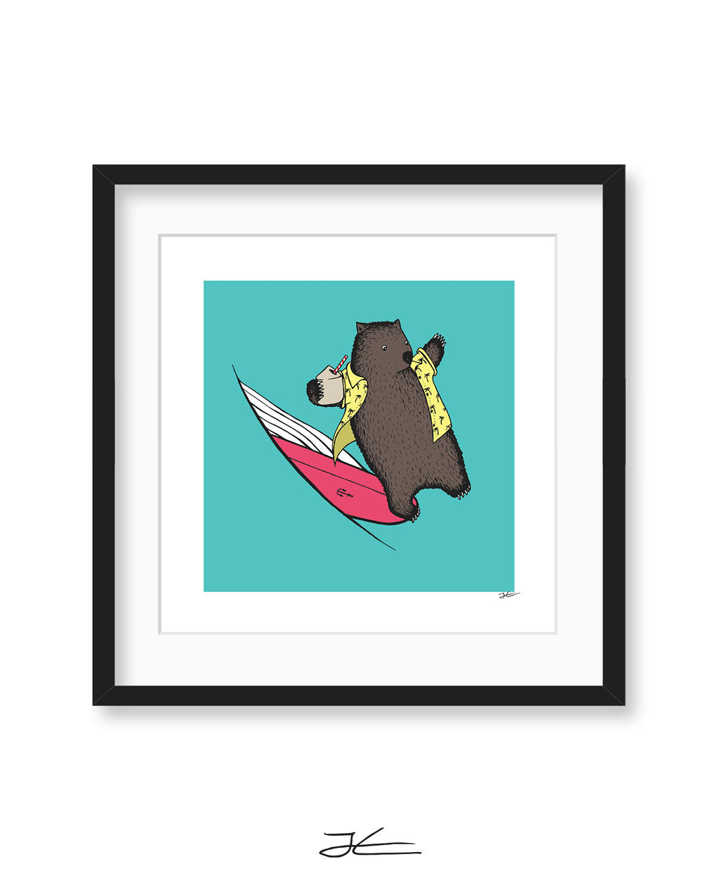 Surfing Wombat - Print/ Framed Print