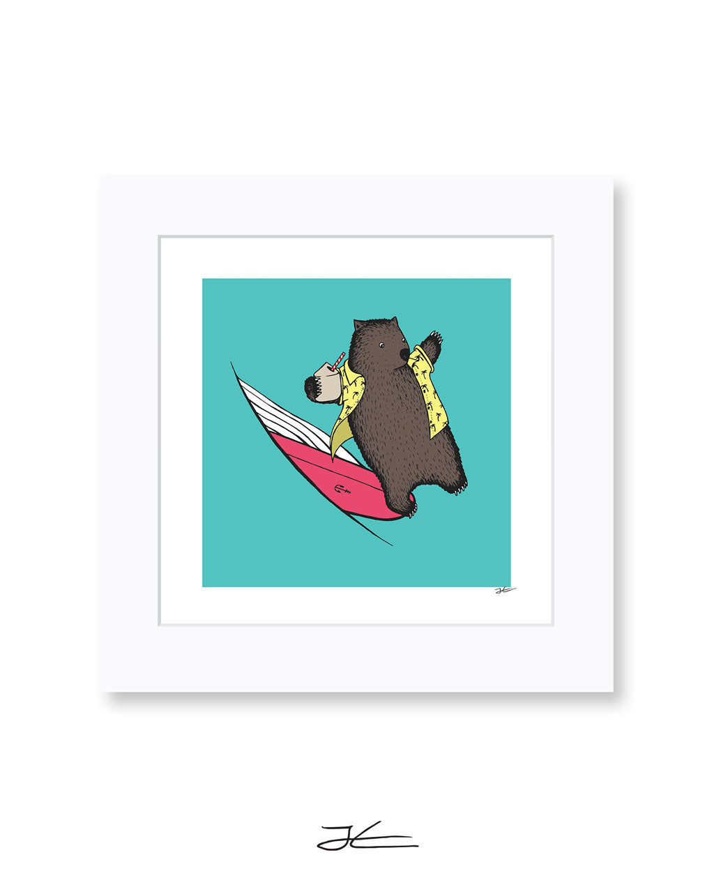 Surfing Wombat - Print/ Framed Print