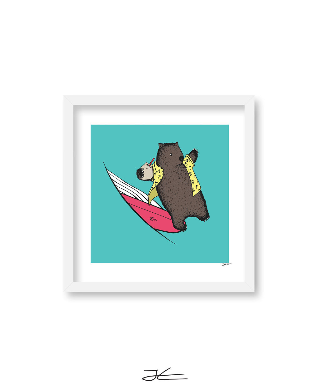 Surfing Wombat - Print/ Framed Print