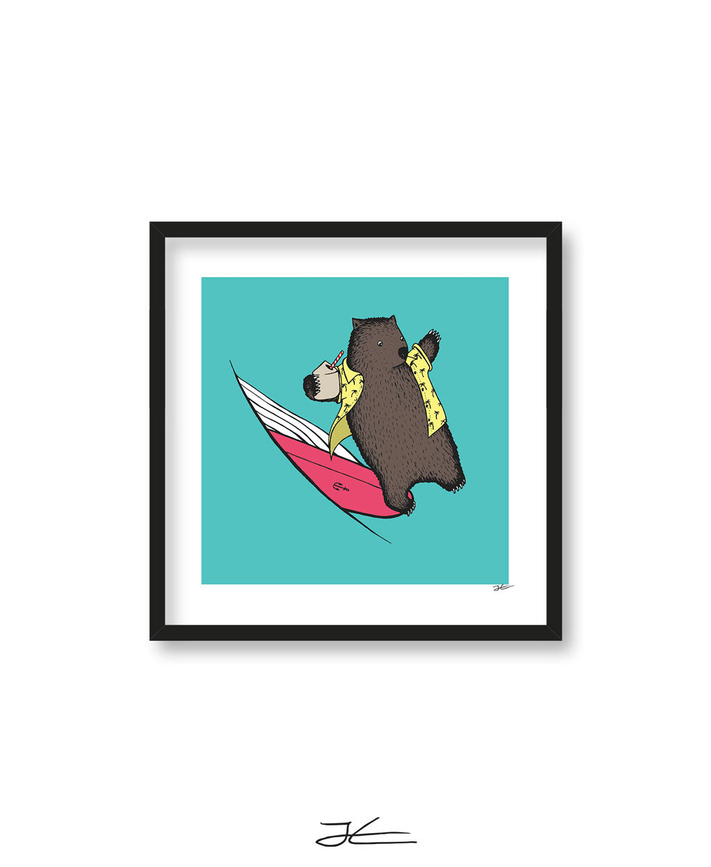 Surfing Wombat - Print/ Framed Print
