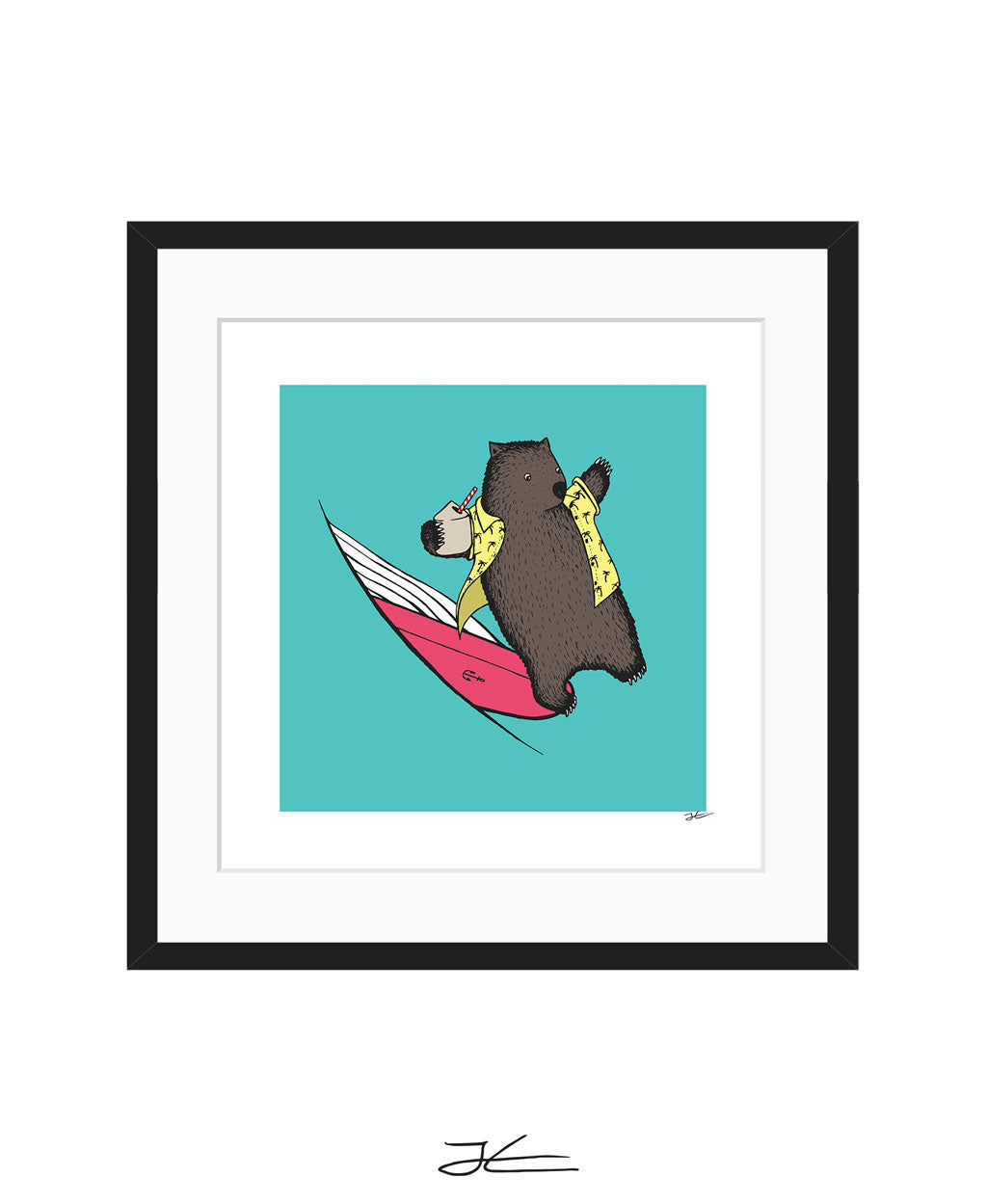 Surfing Wombat - Print/ Framed Print
