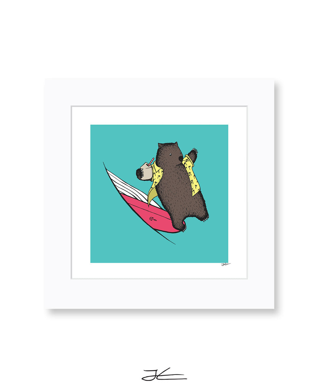 Surfing Wombat - Print/ Framed Print
