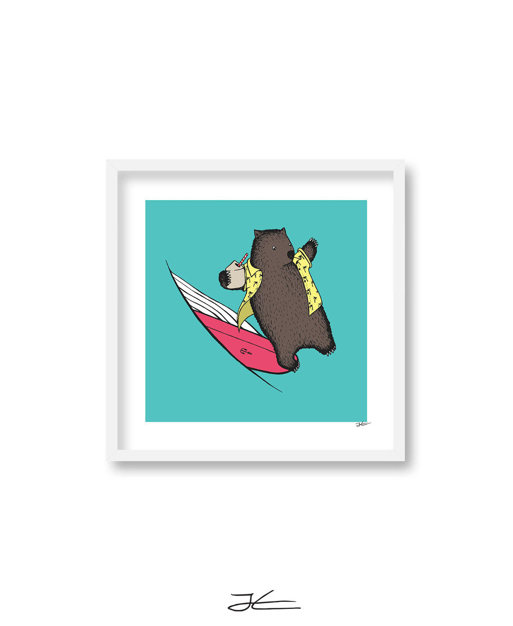 Surfing Wombat - Print/ Framed Print
