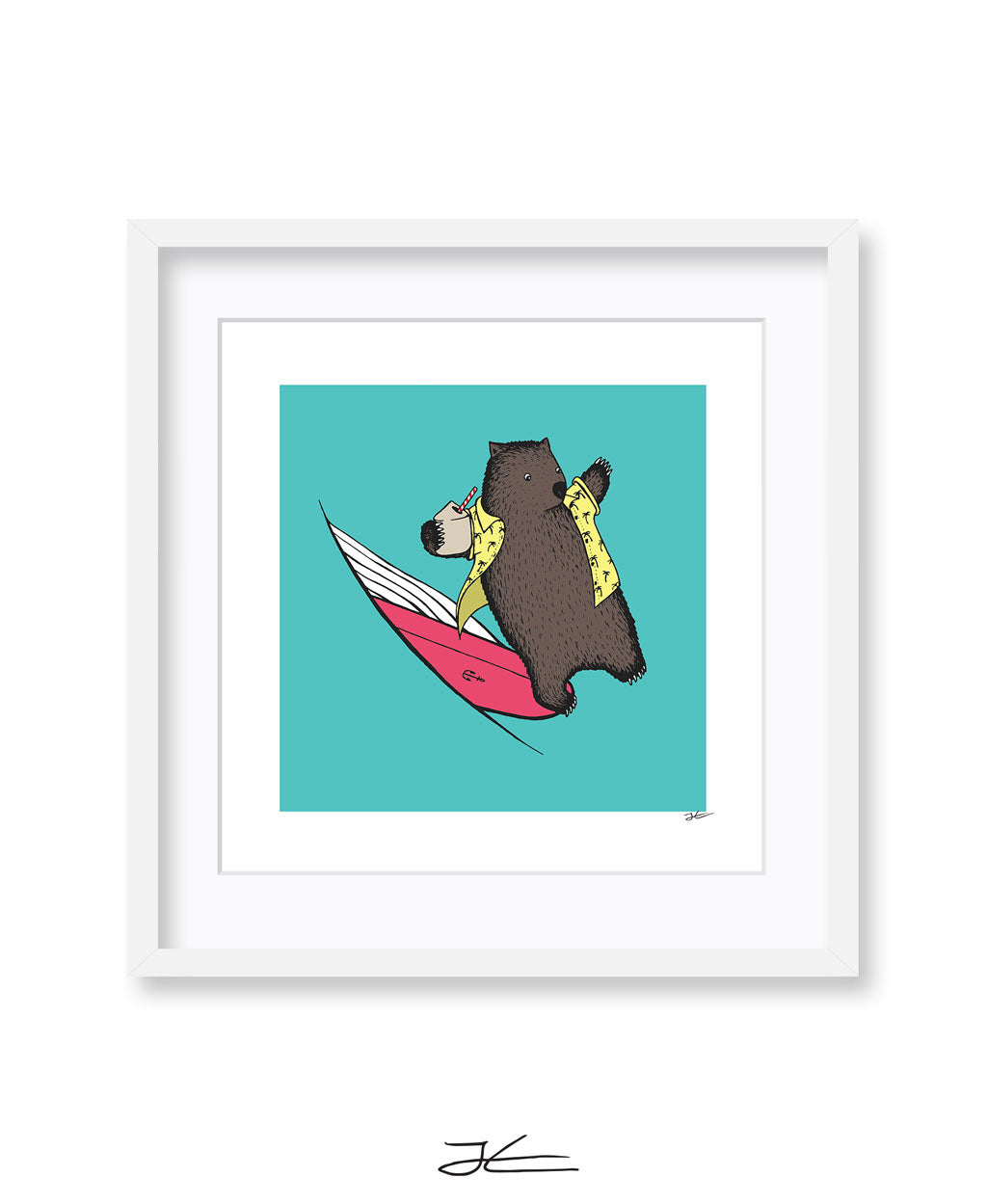 Surfing Wombat - Print/ Framed Print