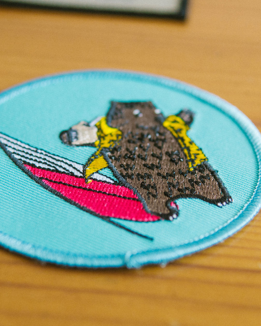 Surfing Wombat Embroidered Patch