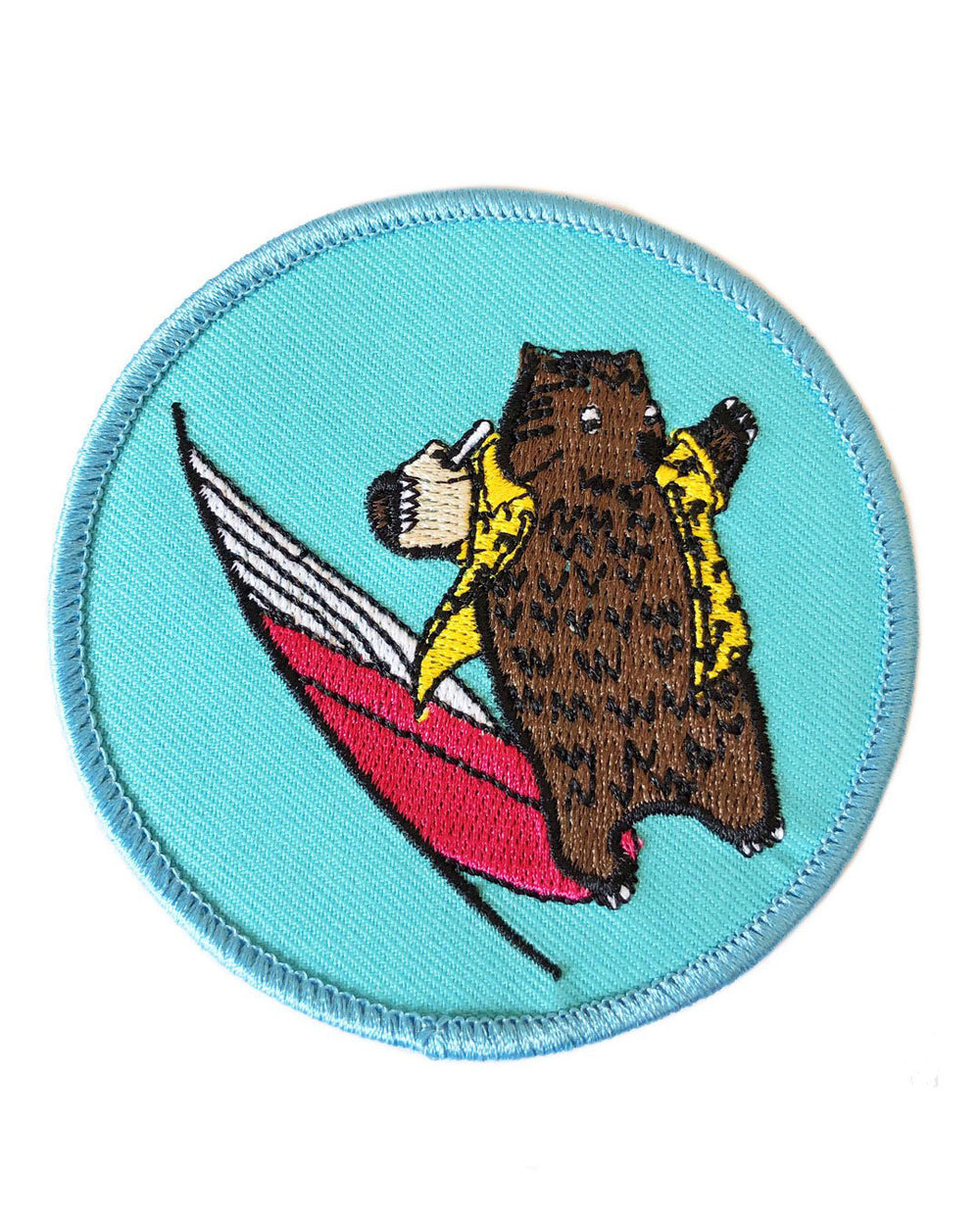 Surfing Wombat Embroidered Patch