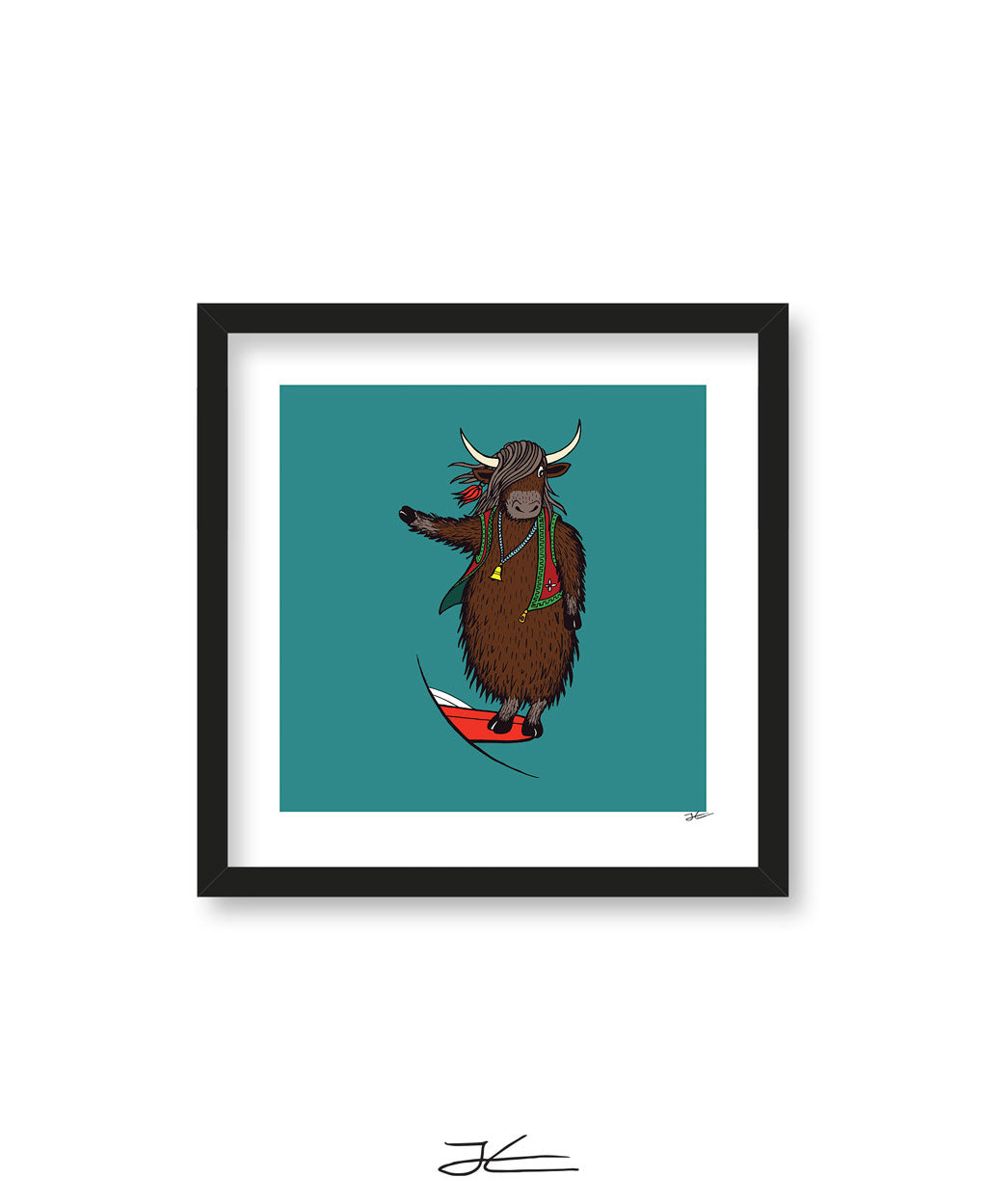 Surfing Yak - Print/ Framed Print
