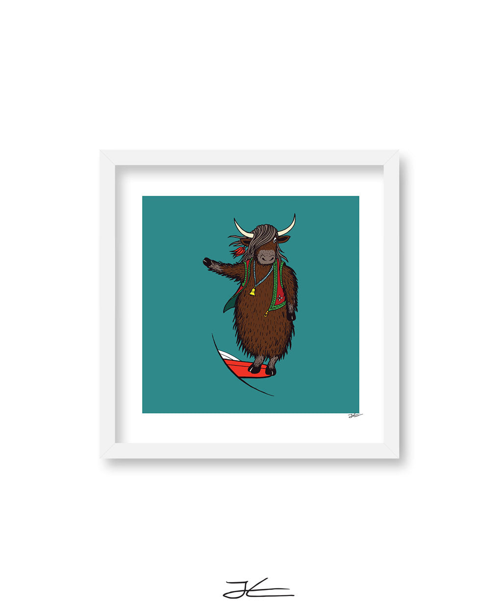 Surfing Yak - Print/ Framed Print