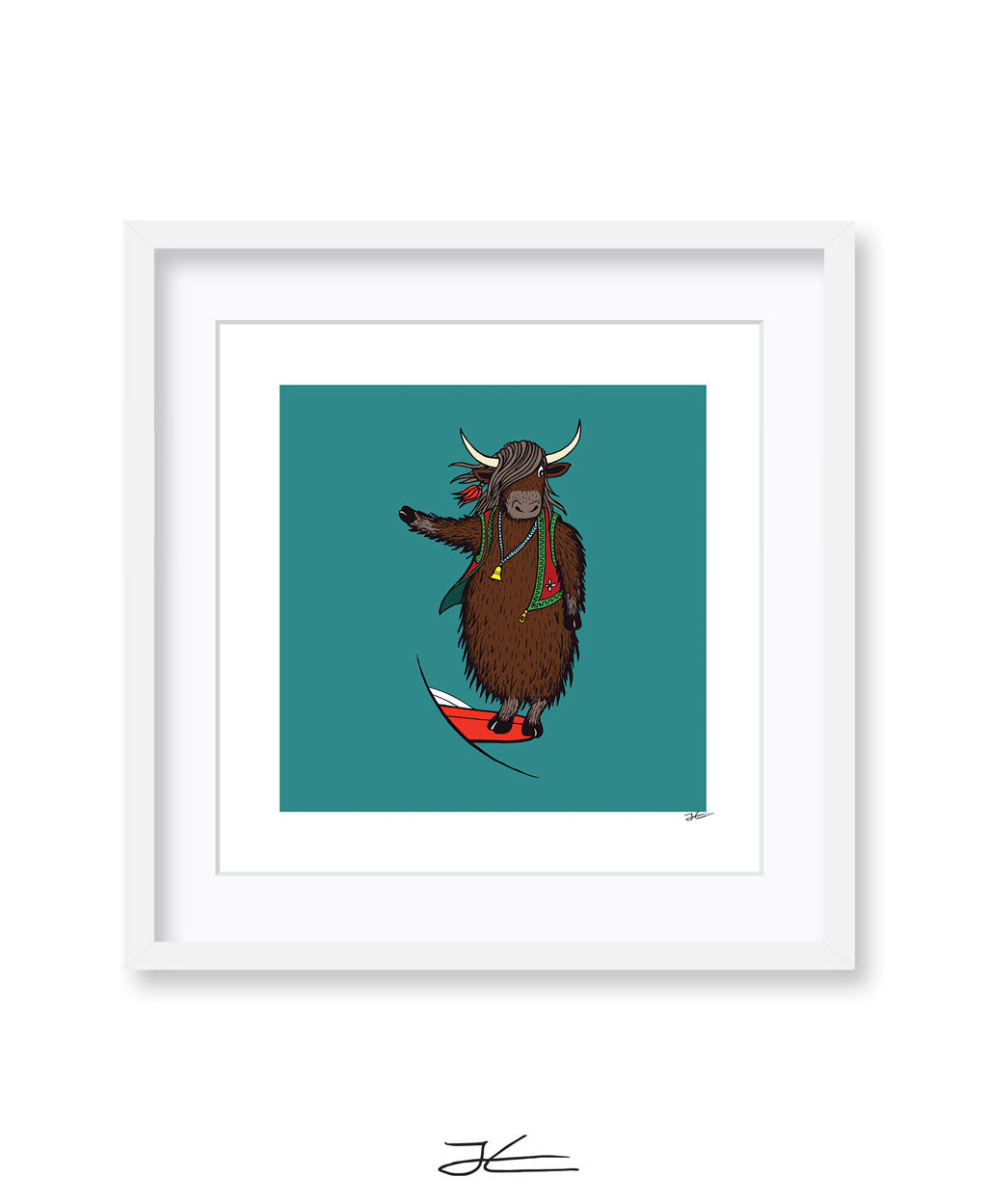 Surfing Yak - Print/ Framed Print