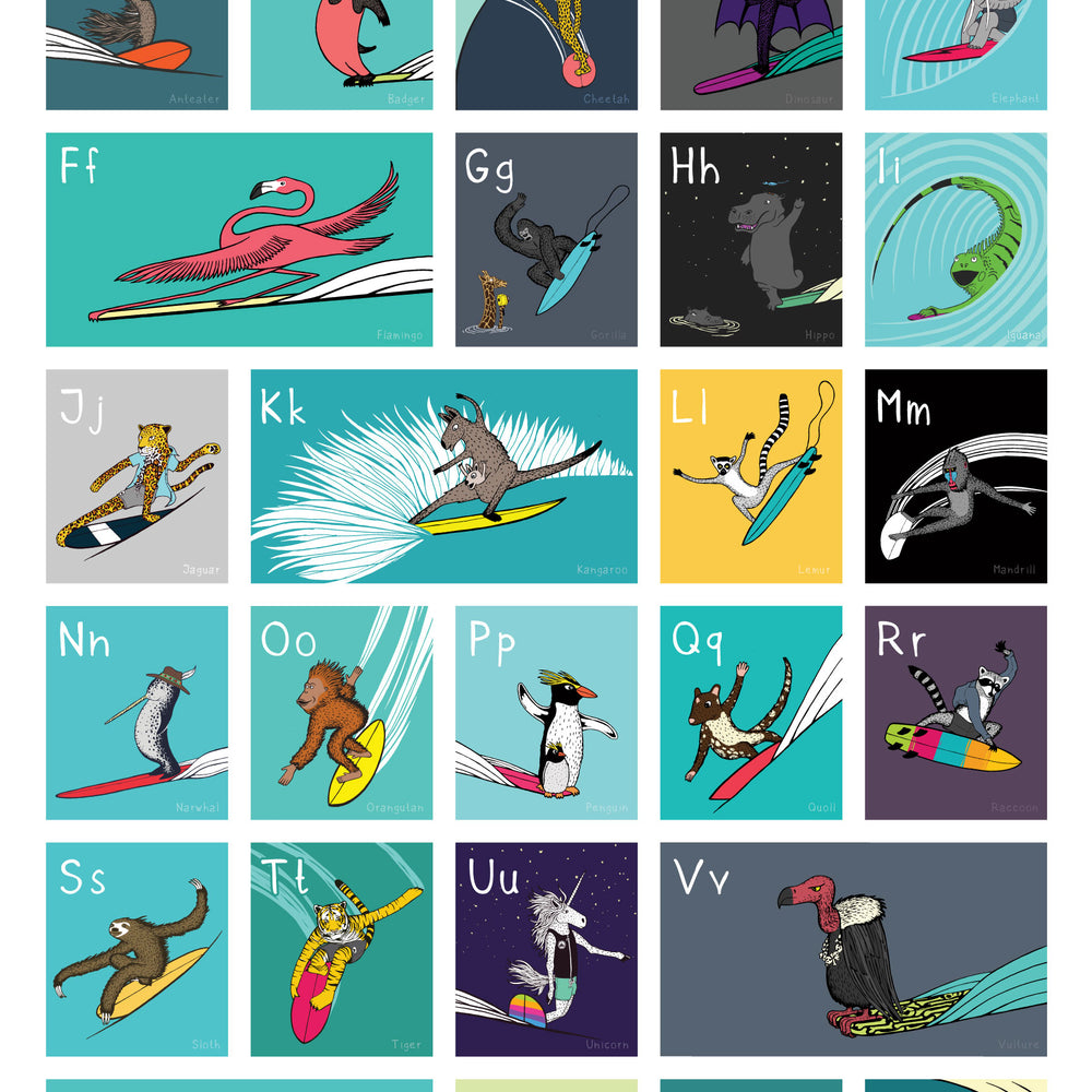 
                  
                    The Surfing Animals ABC Poster - 24x36" (61x91cm)
                  
                