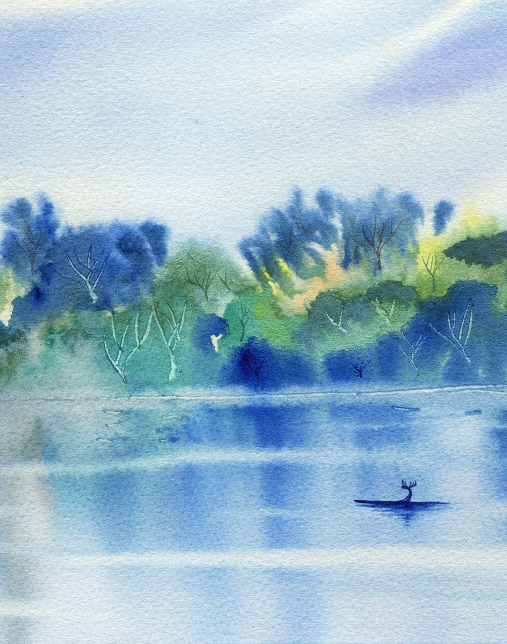 Winter Sun. Original signed illustration